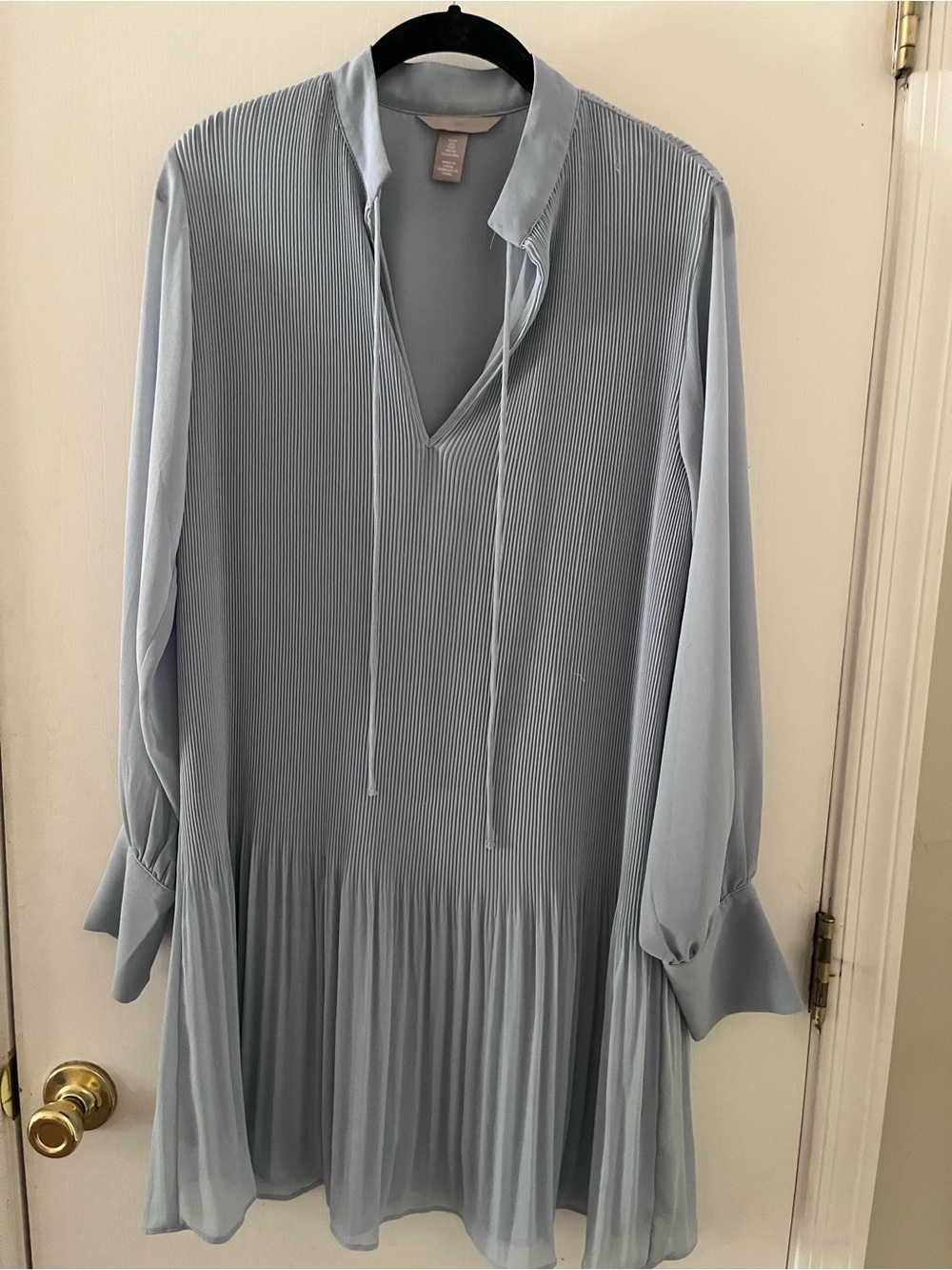 H&M Light Blue Pleated Mini Dress